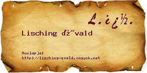 Lisching Évald névjegykártya